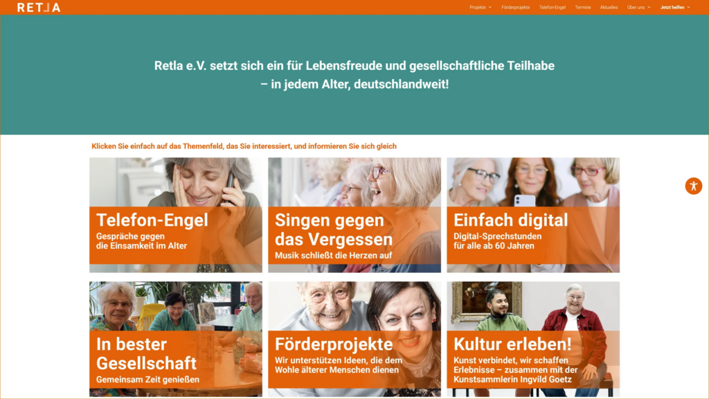 Screenshot Retla.e.V. Update 2025