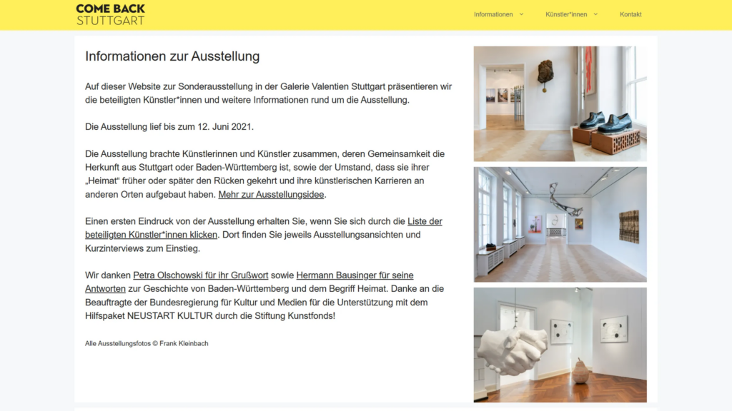 comeback stuttgart @ galerie valentien